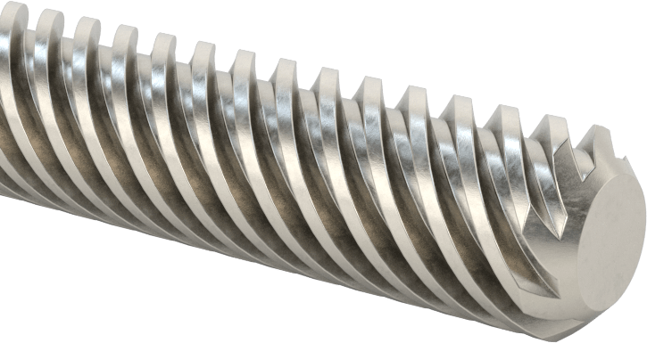 304 Paslanmaz Çelik Hassas Acme Kılavuz Vidası, Hızlı Hareket, Sağ El, 1/2"-8 Diş Boyutu, 3 Fit Uzunluk, 8:1 Speed