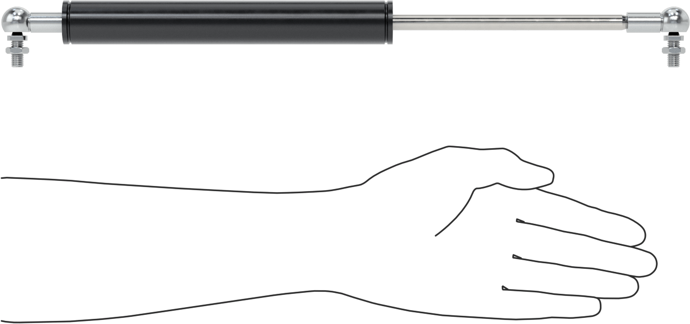 Değişken Ayarlı Doğrusal Hız Sınırlayıcı, Uzatma, 5,9 inç Strok Uzunluğu, 16,5" Uzatılmış Uzunluk