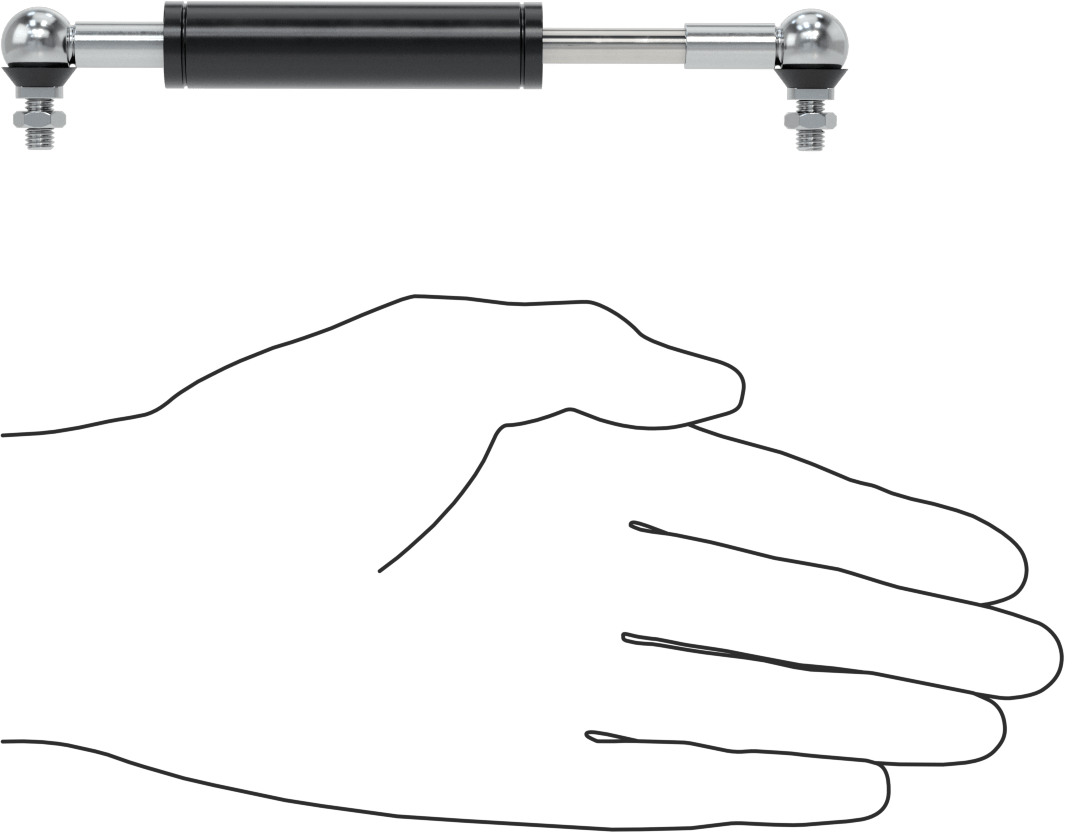 Sıkıştırma ve Uzatma Lineer Hız Sınırlayıcı, 1" Strok Uzunluğu, 5,3" Uzatılmış Uzunluk