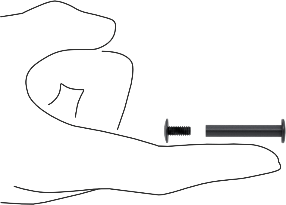 Düşük Profilli Bağlama Kovanı ve Vida, Siyah Eloksallı 6063 Alüminyum, 1-1/4“-1-1/2” Kalınlık için