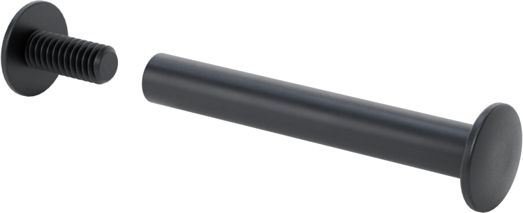 Düşük Profilli Bağlama Kovanı ve Vida, Siyah Eloksallı 6063 Alüminyum, 1-1/2“-1-3/4” Kalınlık için
