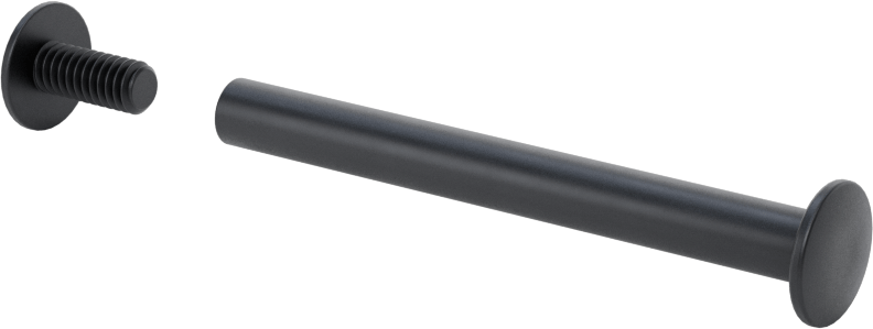 Düşük Profilli Bağlama Kovanı ve Vida, Siyah Eloksallı 6063 Alüminyum, 8-32 Diş, 2“-2-1/4” Kalınlık için