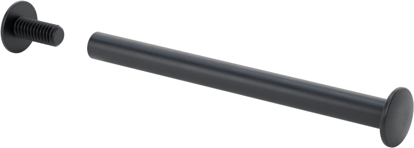 Düşük Profilli Bağlama Kovanı ve Vida, Siyah Eloksallı 6061 Alüminyum, 2-1/2“-2-3/4” Kalınlık için
