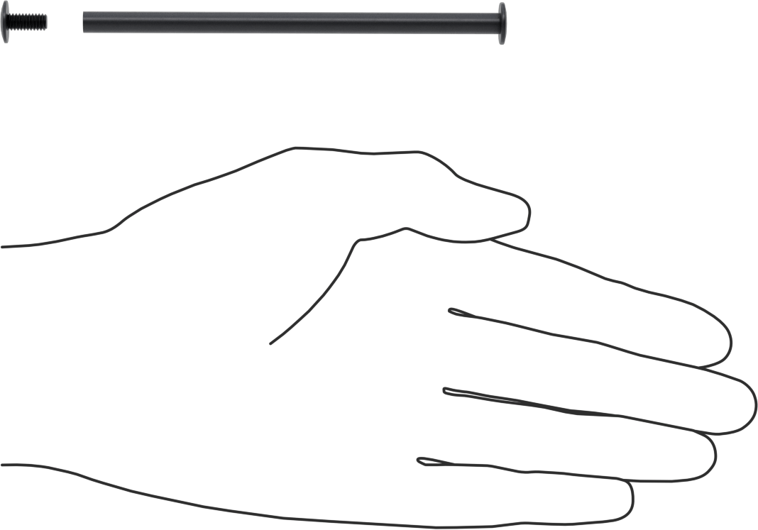 Düşük Profilli Bağlama Kovanı ve Vida, Siyah Eloksallı 6061 Alüminyum, 8-32 Diş, 4“-4-1/4” Kalınlık için