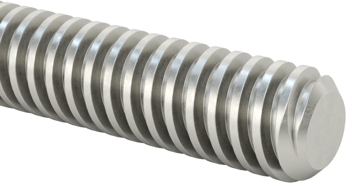 1018 Karbonlu Çelik Hassas Acme Kılavuz Vida, Hızlı Hareket, Sağ El, 3/8"-12 Diş, 6 Fit Uzunluk, 2:1 Speed
