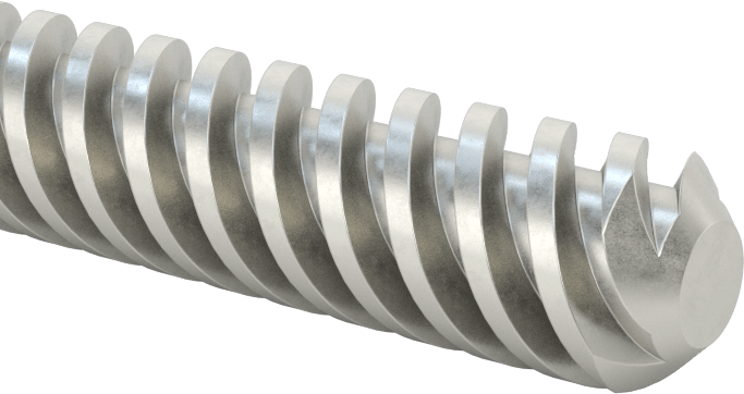 1018 Karbonlu Çelik Hassas Acme Kılavuz Vida, Hızlı Hareket, Sağ El, 3/8"-8 Diş, 3 Fit Uzunluk, 4:1 Speed