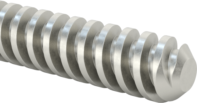 1018 Karbonlu Çelik Hassas Acme Kılavuz Vida, Hızlı Hareket, Sağ El, 3/8"-8 Diş, 3 Fit Uzunluk, 2:1 Speed