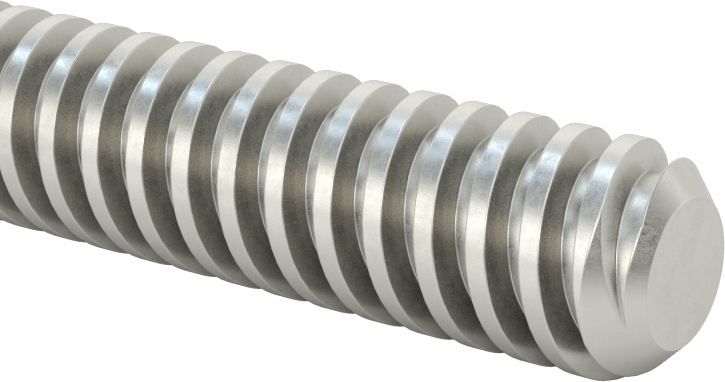 1018 Karbonlu Çelik Hassas Acme Kılavuz Vida, Hızlı Hareket, Sağ El, 1/2"-8 Diş, 3 Fit Uzunluk, 2:1 Speed