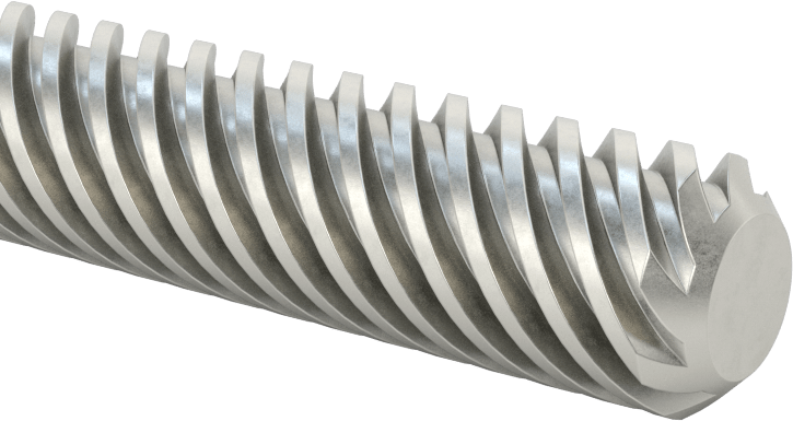 1018 Karbonlu Çelik Hassas Acme Kılavuz Vida, Hızlı Hareket, Sağ El, 1/2"-8 Diş, 6 Fit Uzunluk, 8:1 Speed