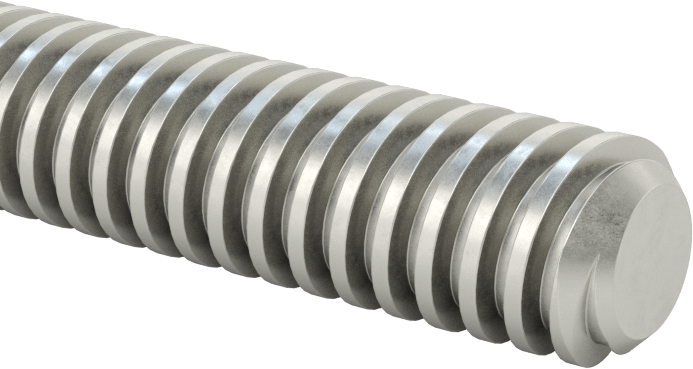 1018 Karbonlu Çelik Hassas Acme Kılavuz Vida, Hızlı Hareket, Sol El, 3/8"-12 Diş, 3 Fit Uzunluk, 2:1 Speed