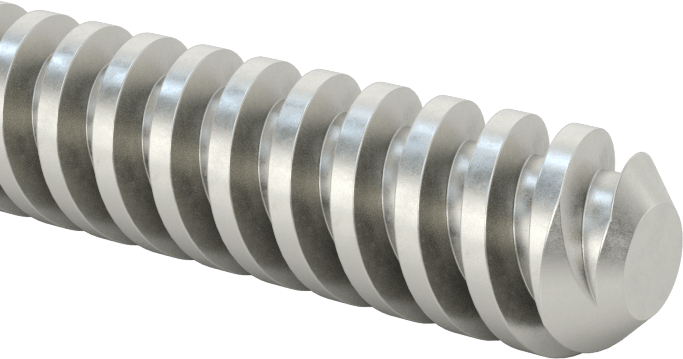 1018 Karbonlu Çelik Hassas Acme Kılavuz Vida, Hızlı Hareket, Sağ El, 3/8"-8 Diş, 6 Fit Uzunluk, 2:1 Speed