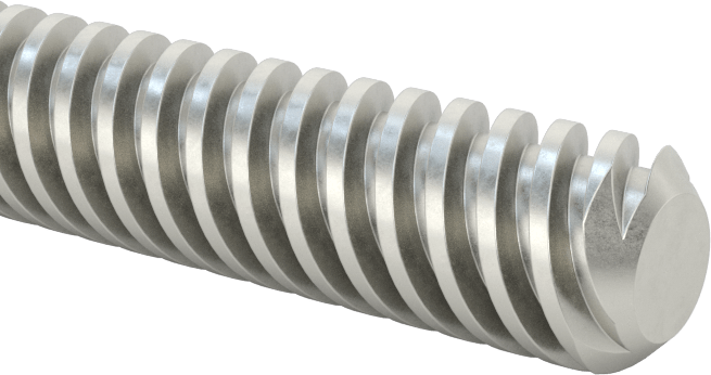 1018 Karbonlu Çelik Hassas Acme Kılavuz Vida, Hızlı Hareket, Sağ El, 1/4"-16 Diş Boyutu, 18 inç Uzunluk, 4:1 Speed
