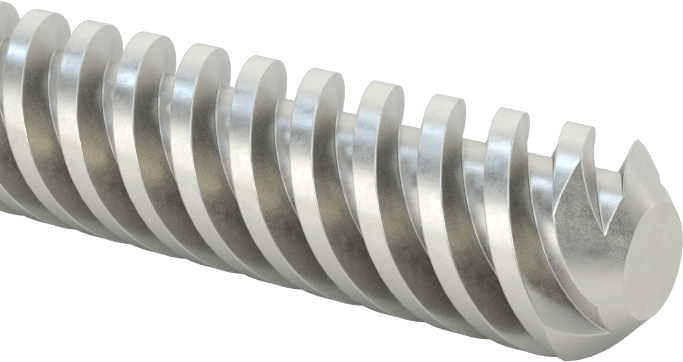 1018 Karbonlu Çelik Hassas Acme Kılavuz Vida, Hızlı Hareket, Sağ El, 3/8"-8 Diş Boyutu, 18 inç Uzunluk, 4:1 Speed