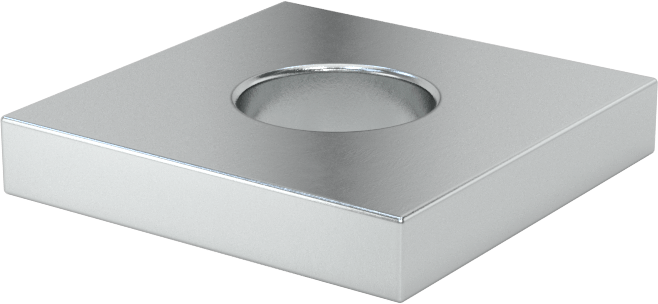 Çinko Kaplı Çelik Kare Pul, 1/4" Vida Boyutu için, 0.312" ID, 0,75 inç Genişlik