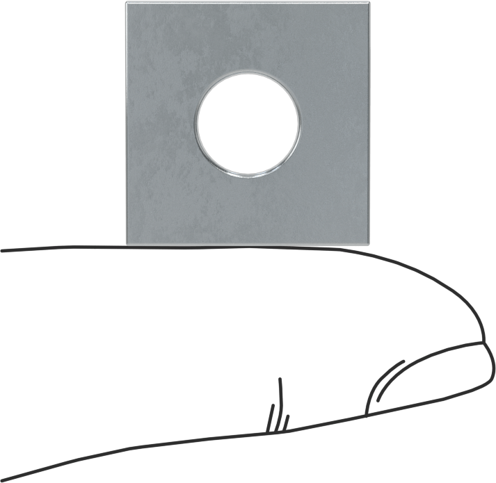 Çinko Kaplı Çelik Kare Pul, 1/4" Vida Boyutu için, 0.312" ID, 0,75 inç Genişlik