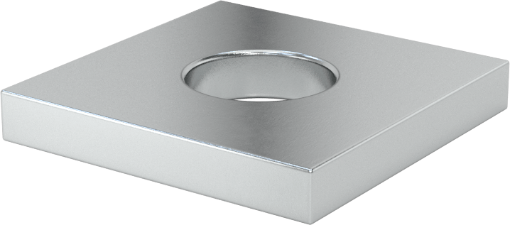 Çinko Kaplı Çelik Kare Pul, 1/2" Vida Boyutu için, 0.562" ID, 1,375 inç Genişlik