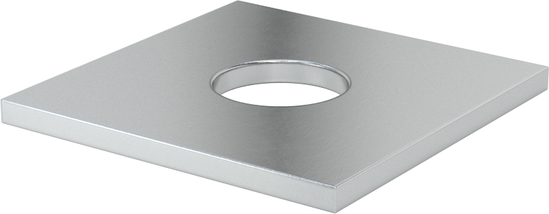 Çinko Kaplı Çelik Kare Pul, 5/8" Vida Boyutu için, 0.688" ID, 2 inç Genişlik, 0,112“ ila 0,128” Kalınlık
