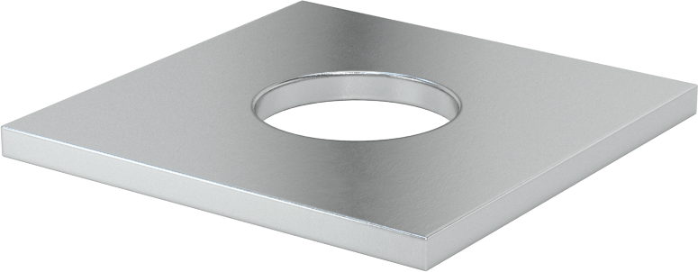 Çinko Kaplı Çelik Kare Pul, 3/4" Vida Boyutu için, 0.812" ID, 2 inç Genişlik, 0,112“ ila 0,128” Kalınlık