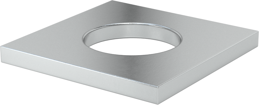 Çinko Kaplı Çelik Kare Pul, 1-1/2" Vida Boyutu için, 1.562" ID, 3" Genişlik