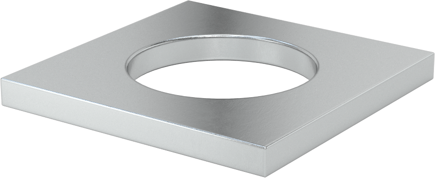 Çinko Kaplı Çelik Kare Pul, 1-3/4" Vida Boyutu için, 1.812" ID, 3" Genişlik