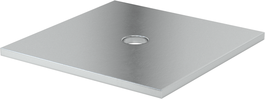 Çinko Kaplı Çelik Kare Pul, 3/8" Vida Boyutu için, 0.406" ID, 3,000" Genişlik