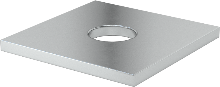 Çinko Kaplı Çelik Kare Pul, 1/2" Vida Boyutu için, 0.531" ID, 1,750 inç Genişlik