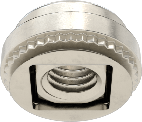 18-8 Paslanmaz Çelik Sac Metal için Hizalama Pres Geçme Somunu, M5 x 0,8 mm Diş Boyutu, 1,38 mm Minimum Panel Kalınlığı için