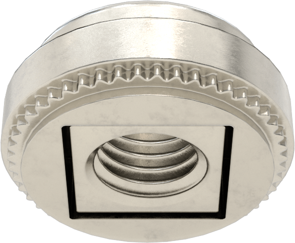 18-8 Paslanmaz Çelik Sac Metal için Hizalama Pres Geçme Somunu, 1/4"-28 Diş Boyutu, 0,054" Minimum Panel Kalınlığı için