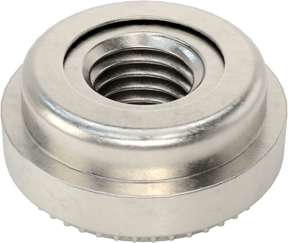 18-8 Paslanmaz Çelik Sac Metal için Hizalama Pres Geçme Somunu, 1/4"-28 Diş Boyutu, 0,054" Minimum Panel Kalınlığı için