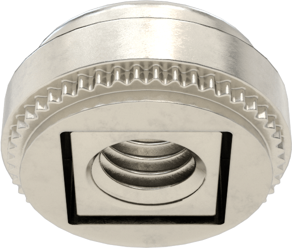 18-8 Paslanmaz Çelik Sac Metal için Hizalama Pres Geçme Somunu, 10-32 Diş Boyutu, 0,054" Minimum Panel Kalınlığı için