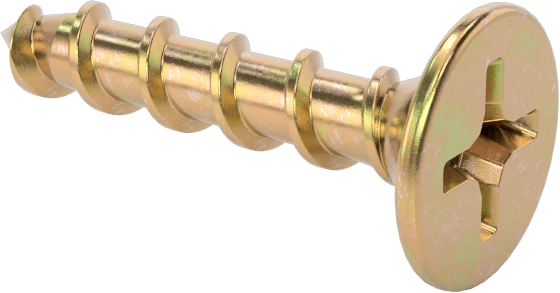 Ahşap için Alçıpan Vidası, Çinko Sarı Kromat Kaplı Çelik, Numara 6 Boyut, 3/4" Uzunluk