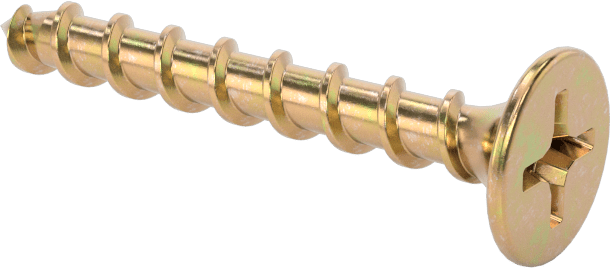 Ahşap için Alçıpan Vidası, Çinko Sarı Kromat Kaplı Çelik, Numara 6 Boyut, 1-1/8" Uzunluk