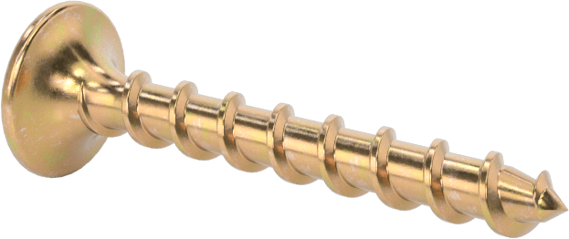 Ahşap için Alçıpan Vidası, Çinko Sarı Kromat Kaplı Çelik, Numara 6 Boyut, 1-1/8" Uzunluk