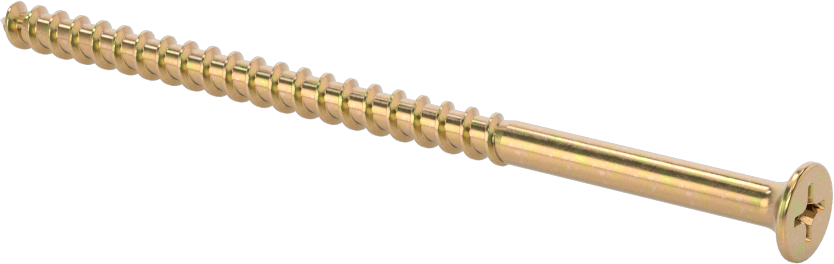 Ahşap için Alçıpan Vidası, Çinko Sarı Kromat Kaplı Çelik, 10 Numaralı Boyut, 3-3/4" Uzunluk