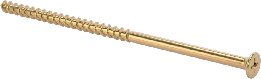 Ahşap için Alçıpan Vidası, Çinko Sarı Kromat Kaplı Çelik, 10 Numaralı Boyut, 4-1/2" Uzunluk
