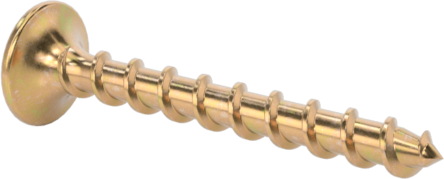 Ahşap için Alçıpan Vidası, Sarı Kromat Kaplamalı Çelik, Numara 6 Boyut, 1-1/4" Uzunluk