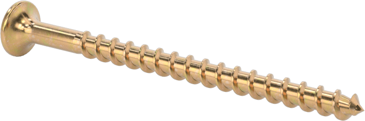 Ahşap için Alçıpan Vidası, Sarı Kromat Kaplamalı Çelik, Numara 8 Boyut, 2-1/2" Uzunluk