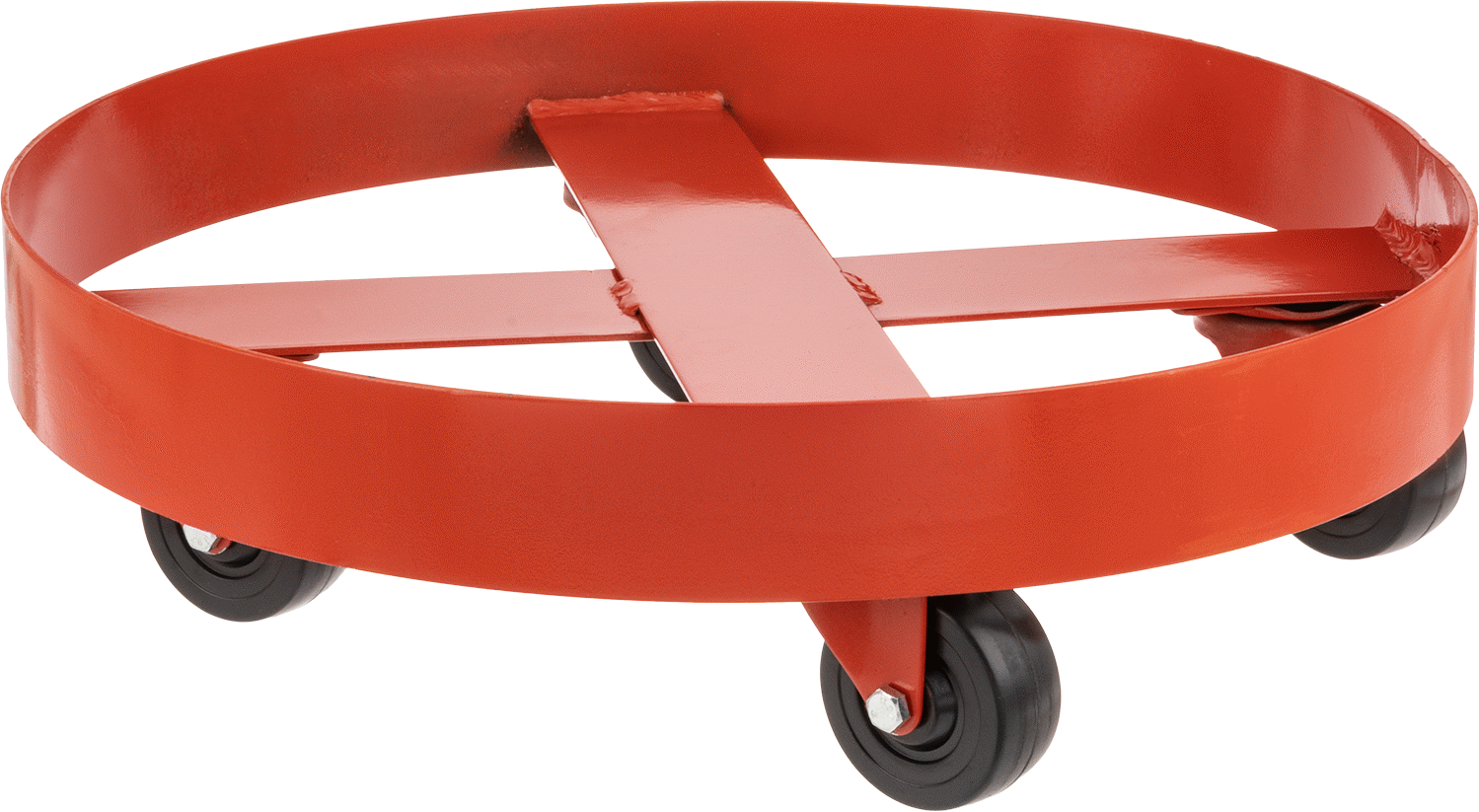 Çelik Tambur Arabası, Çapraz Destek, 900 lbs. Kapasite, 19-1/4" ID, 4" Yüksek Platform