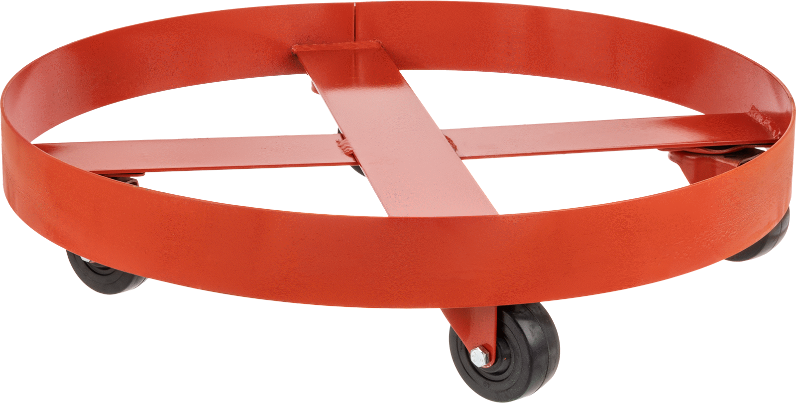 Çelik Tambur Arabası, Çapraz Destek, 900 lbs. Kapasite, 23-1/4" ID, 4" Yüksek Platform