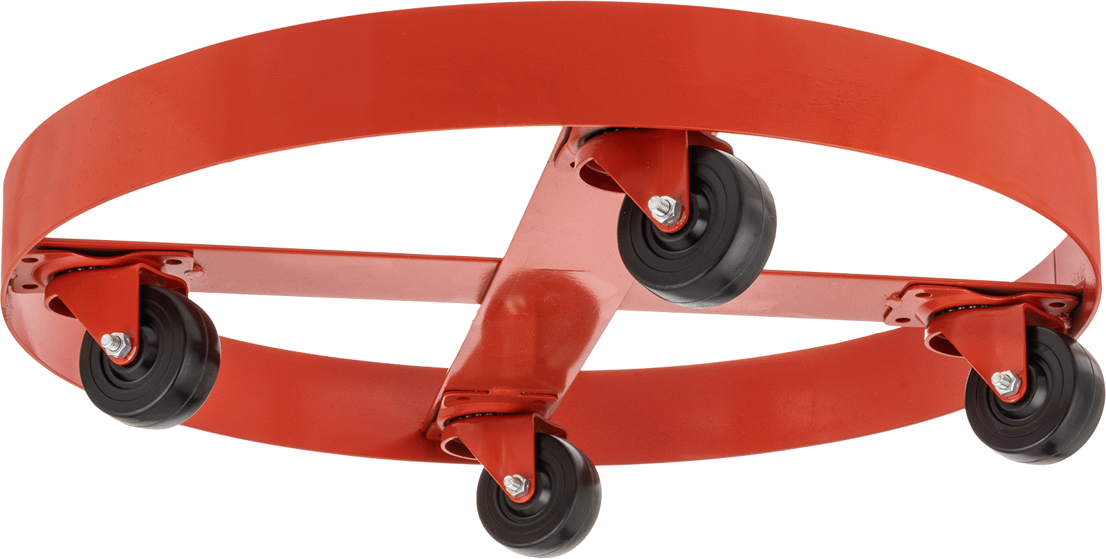 Çelik Tambur Arabası, Çapraz Destek, 900 lbs. Kapasite, 23-1/4" ID, 4" Yüksek Platform