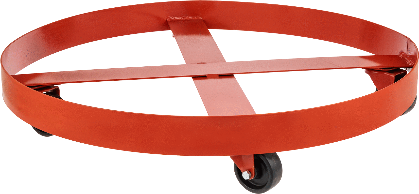 Çelik Tambur Arabası, Çapraz Destek, 900 lbs. Kapasite, 29" ID, 4" Yüksek Platform