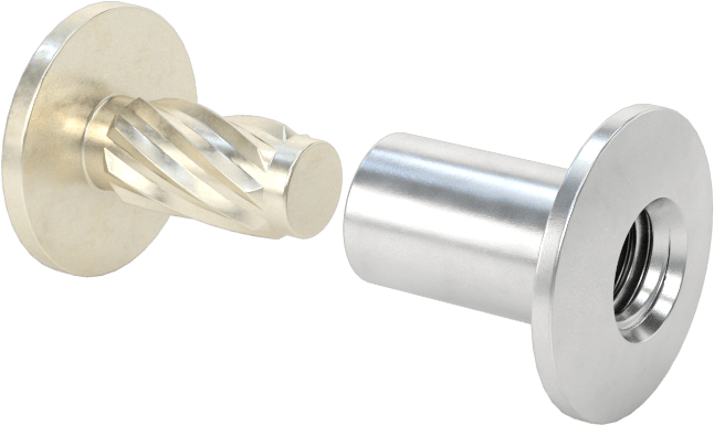 Metal Presle Takılan Düşük Profilli Bağlama Silindiri ve Kapağı, 3/8" malzeme kalınlığı için