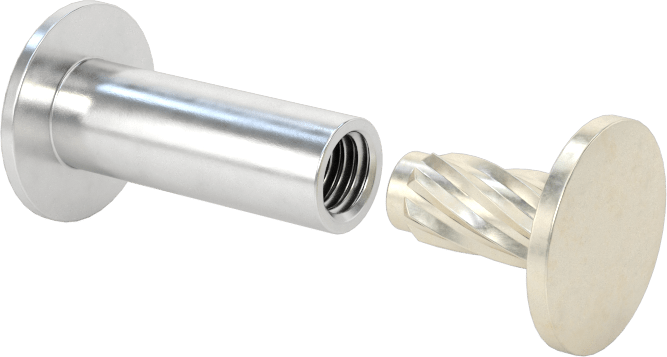 Metal Presle Takılan Düşük Profilli Bağlama Silindiri ve Kapağı, 5/8" Malzeme Kalınlığı için