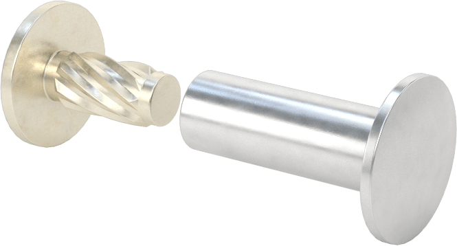 Metal Presle Takılan Düşük Profilli Bağlama Silindiri ve Kapağı, 5/8" Malzeme Kalınlığı için