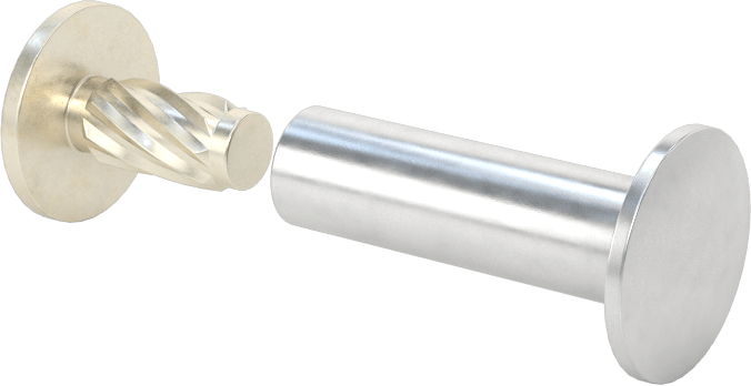Metal Presle Takılan Düşük Profilli Bağlama Silindiri ve Kapağı, 3/4" Malzeme Kalınlığı için