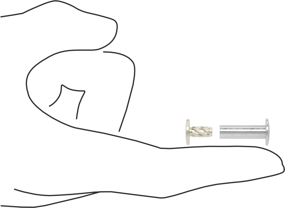 Metal Presle Takılan Düşük Profilli Bağlama Silindiri ve Kapağı, 3/4" Malzeme Kalınlığı için