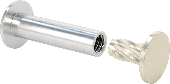 Metal Presle Takılan Düşük Profilli Bağlama Silindiri ve Kapağı, 7/8" Malzeme Kalınlığı için