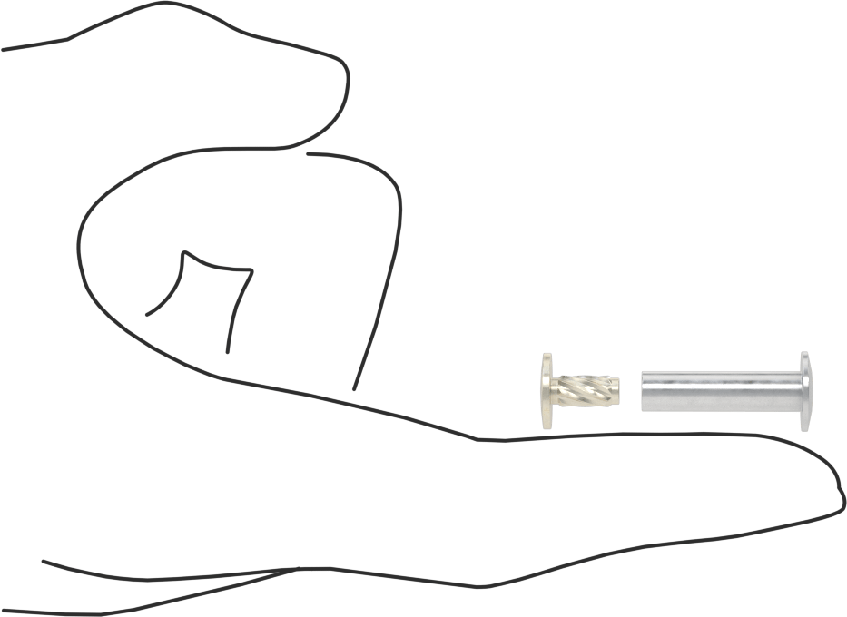 Metal Presle Takılan Düşük Profilli Bağlama Silindiri ve Kapağı, 7/8" Malzeme Kalınlığı için