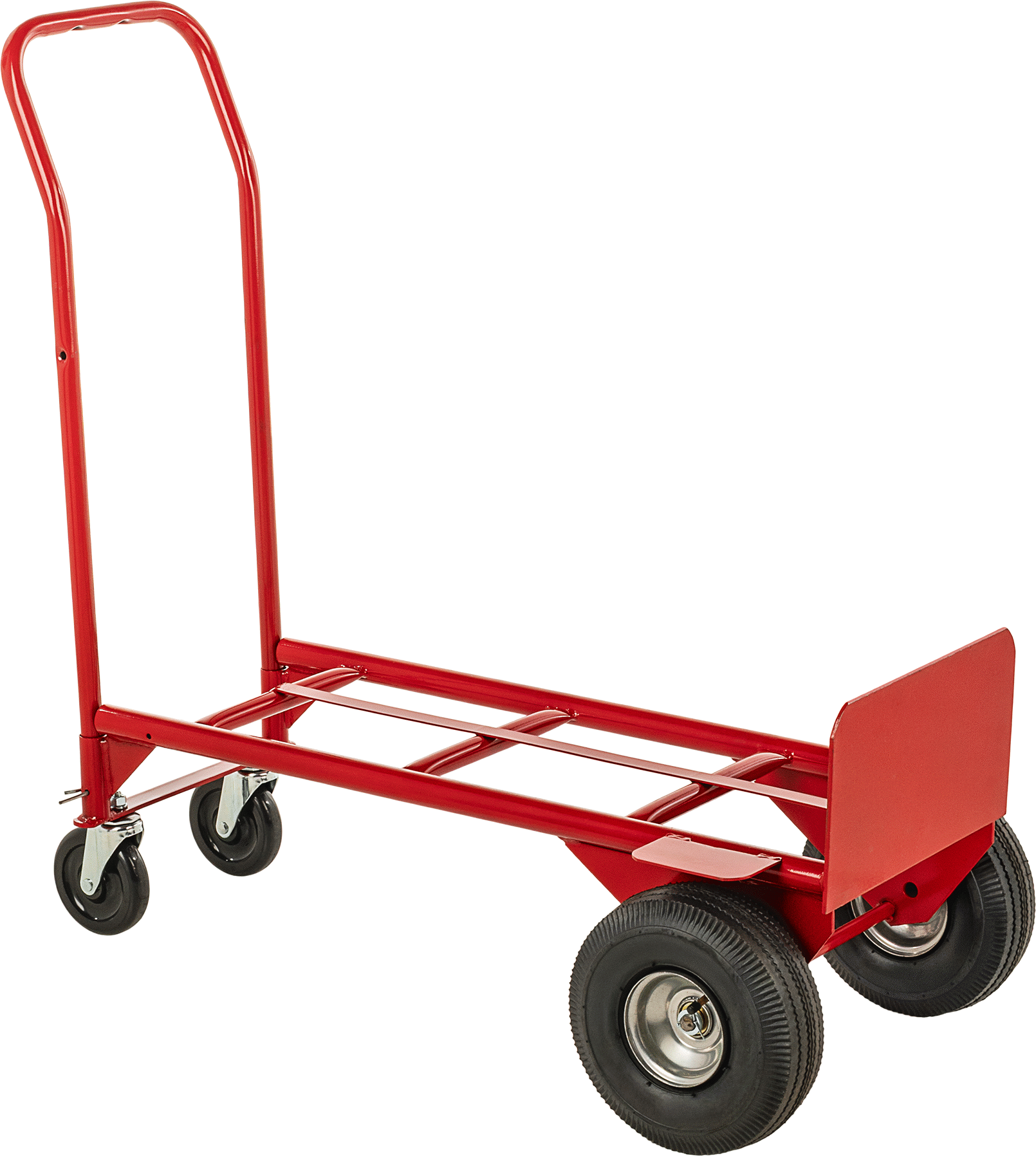 Çelik Dönüştürülebilir Platform/El Arabası, Kırmızı Toz Boyalı Çerçeve, 800 lbs. Kapasite