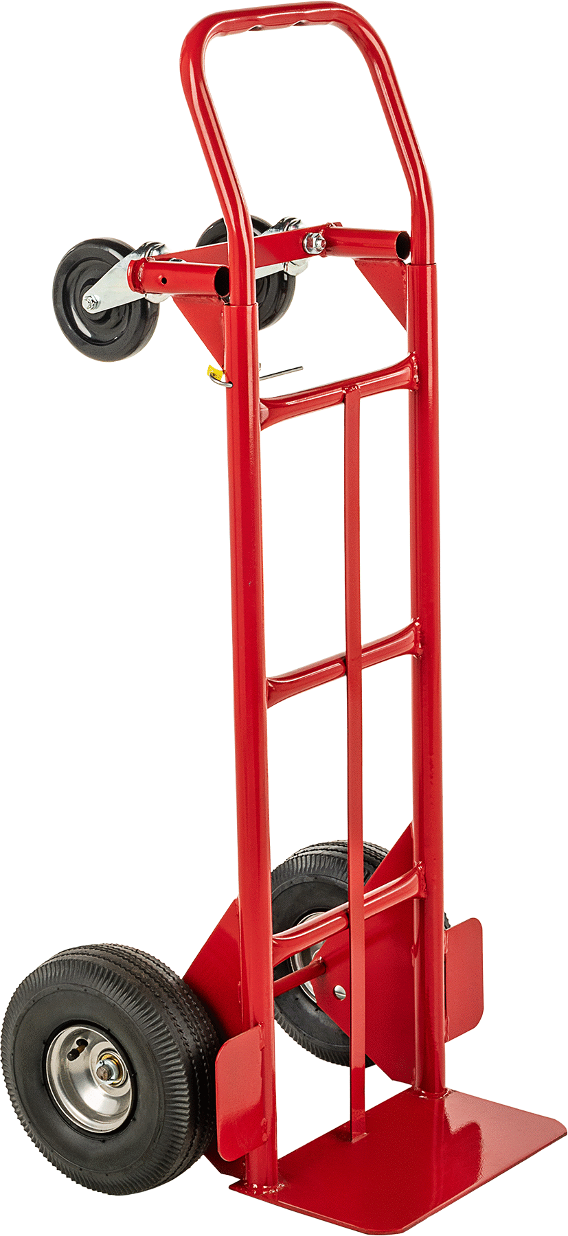 Çelik Dönüştürülebilir Platform/El Arabası, Kırmızı Toz Boyalı Çerçeve, 800 lbs. Kapasite